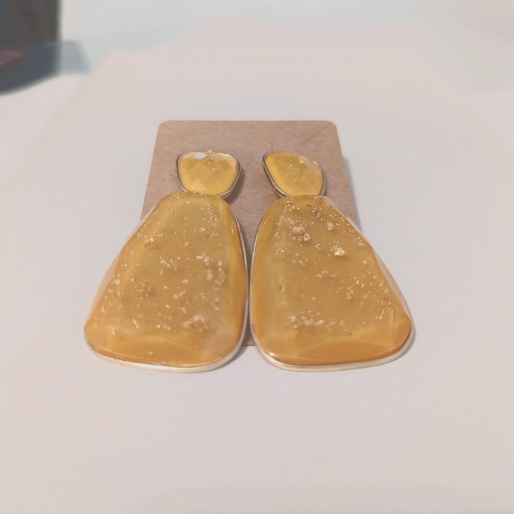 Yellow and Gold Earrings.